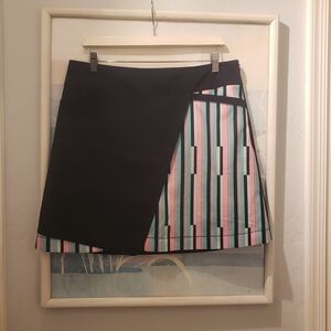 Asymmetrical Black and Multicolor Skirt